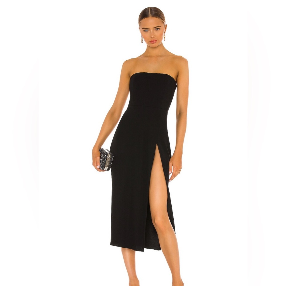 Amanda Uprichard Mandy Midi Dress in Black